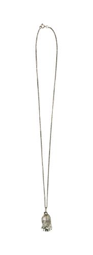 Mini fejvéd  nyaklánccal ezüst színben