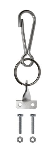 Lengő konnektorhoz fémlap,csavarok, karabiner, karika